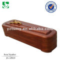 round simple european wooden coffin